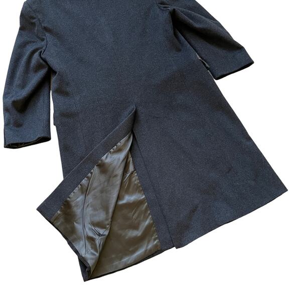 Mark Shale Cashmere Overcoat Charcoal Black Button Down Business Dress Coat 46R - Picture 16 of 16